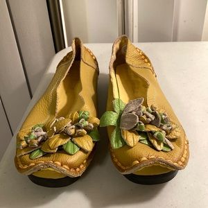Womens Hin Rui Korean Shoes 250 Yellow Leather Shoes